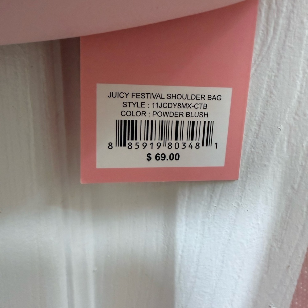 NWT Juicy Couture Juicy Festival Shoulder Bag In Powder Blush Pink - Picture 2 of 4
